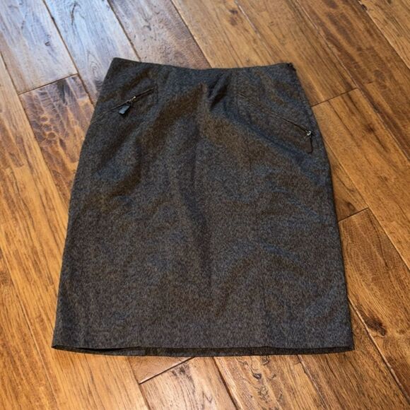 Cold Water Creek Brown Tweed like lined skirt - Picture 2 of 13